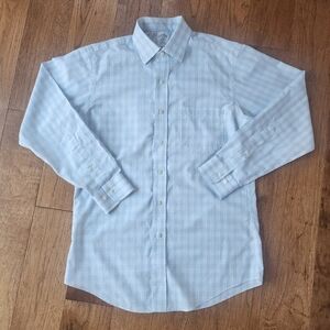 Brooks Brothers 346 Slim Fit 100% Cotton Long Sleeve Plaid Button Up Shirt